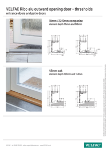 Threshold options for outward opening patio and entrance doors